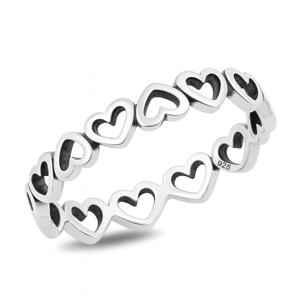 Silver Ring - Hearts