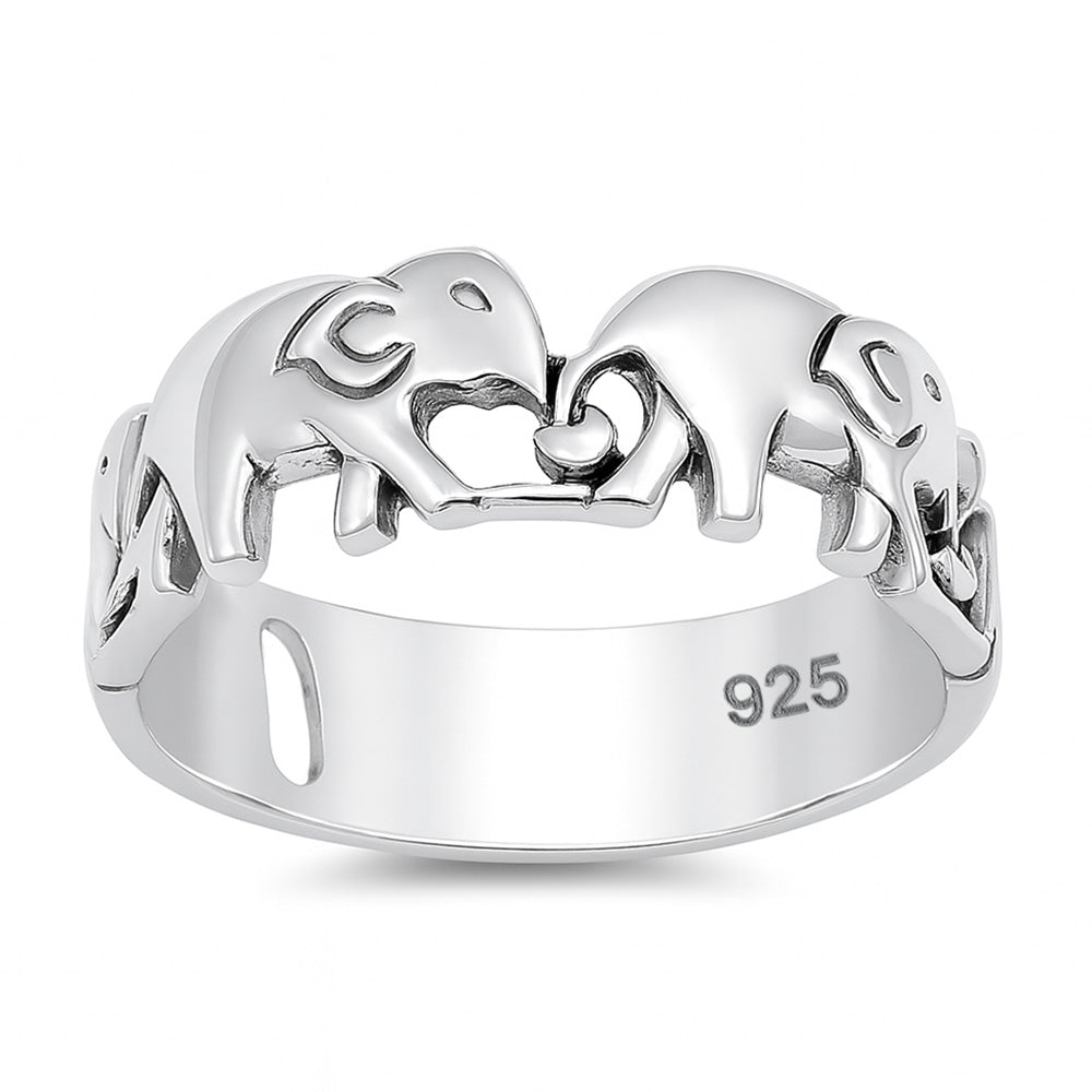 Silver Ring - Elephants