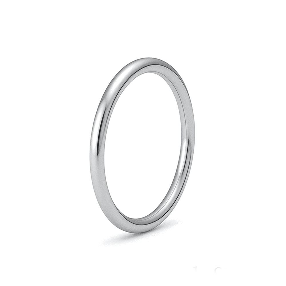 Silver Rounded Band Ring - 1.5mm