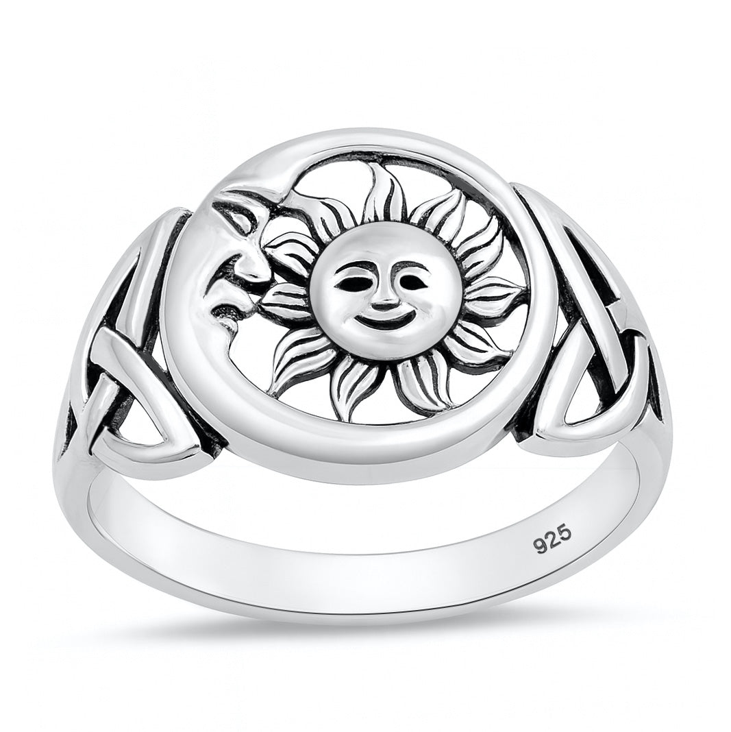 Silver Ring - Moon and Sun