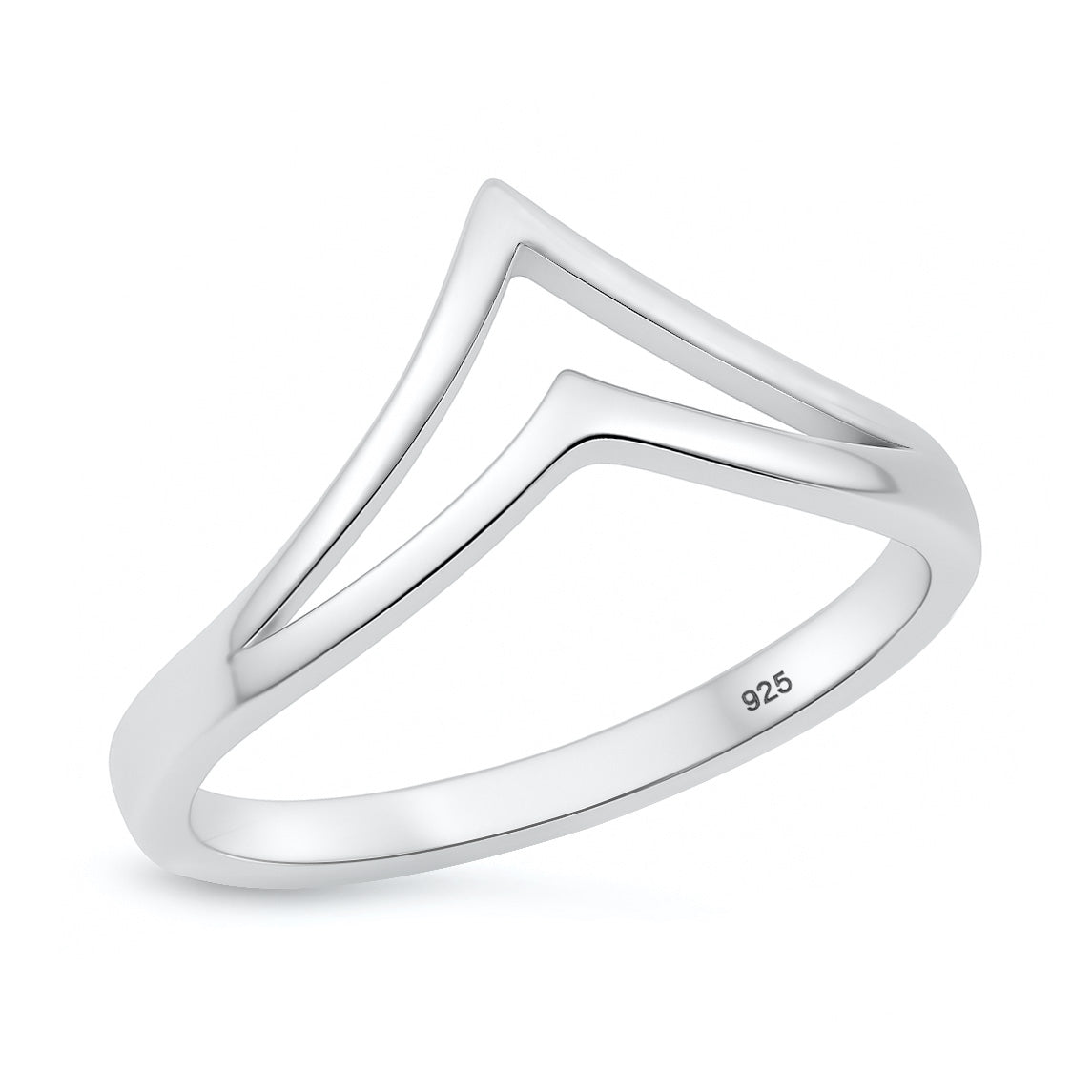 Silver V-Shaped Ring