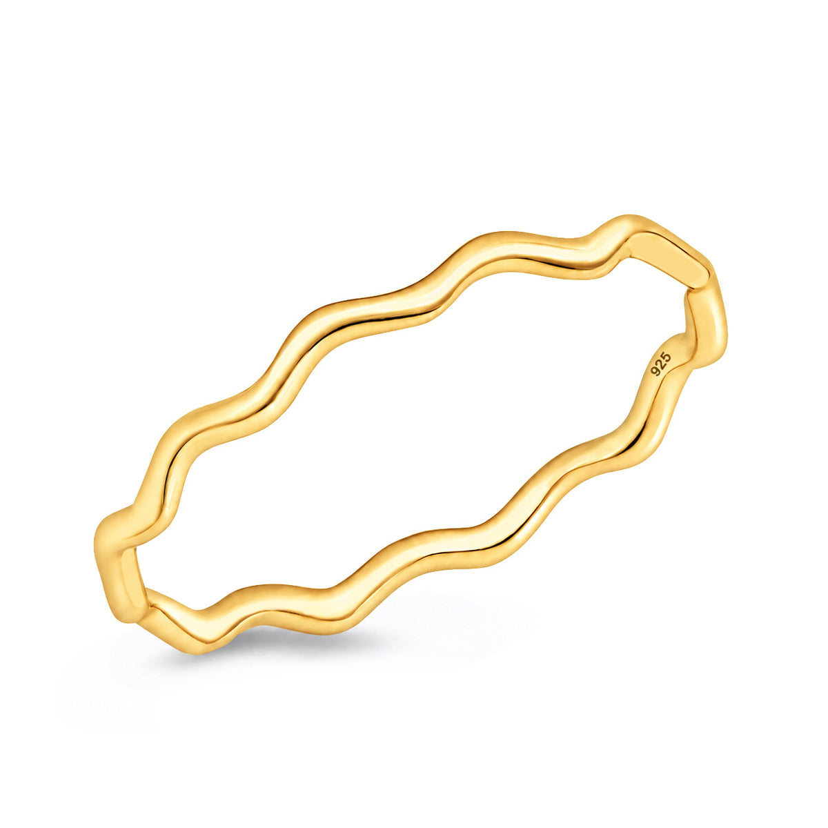 Silver Wavy Band Ring