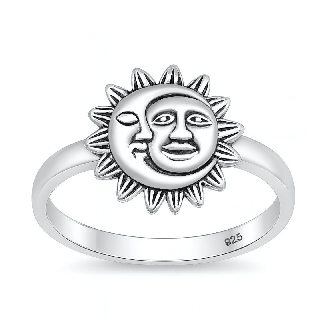 Silver Ring - Moon and Sun