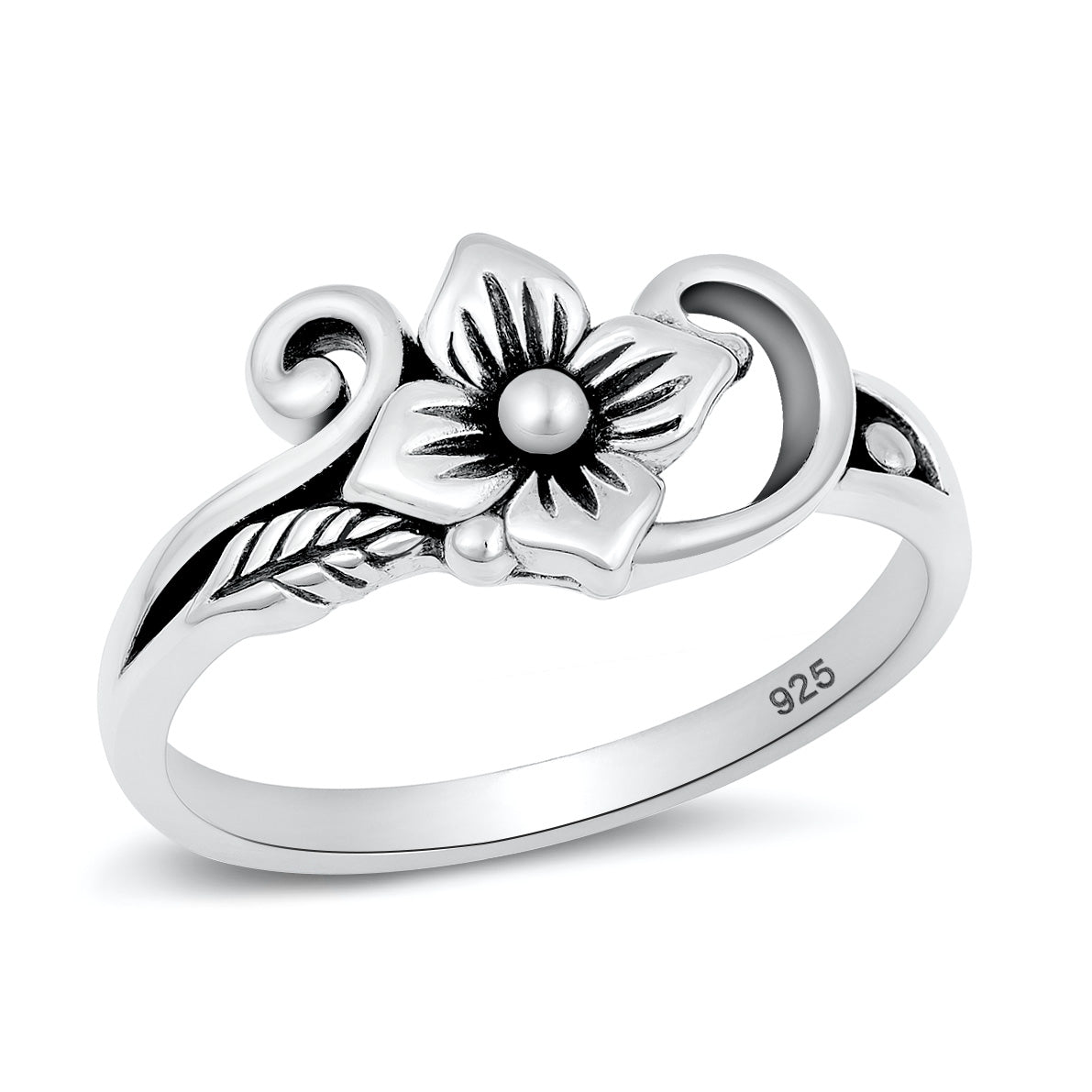 Silver Ring - Flower and Vine