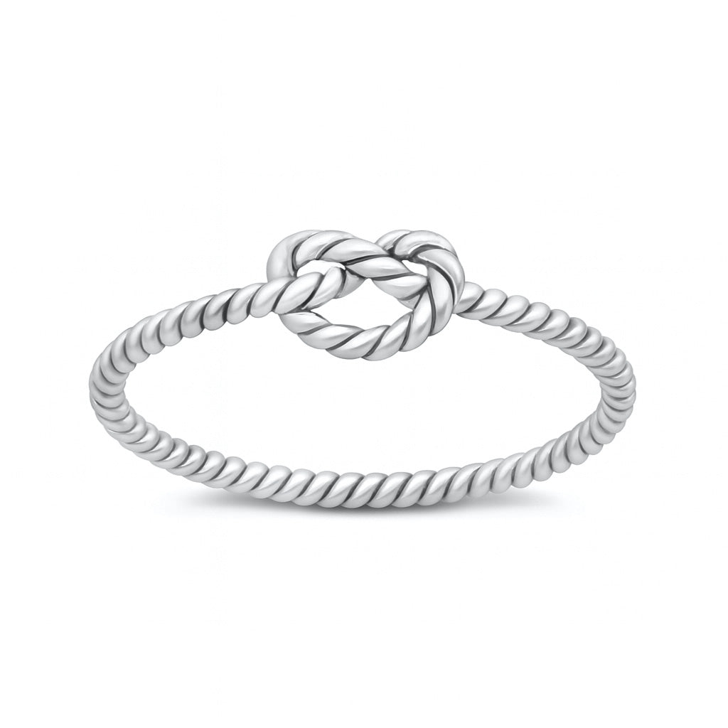 Silver Ring - Rope Knot