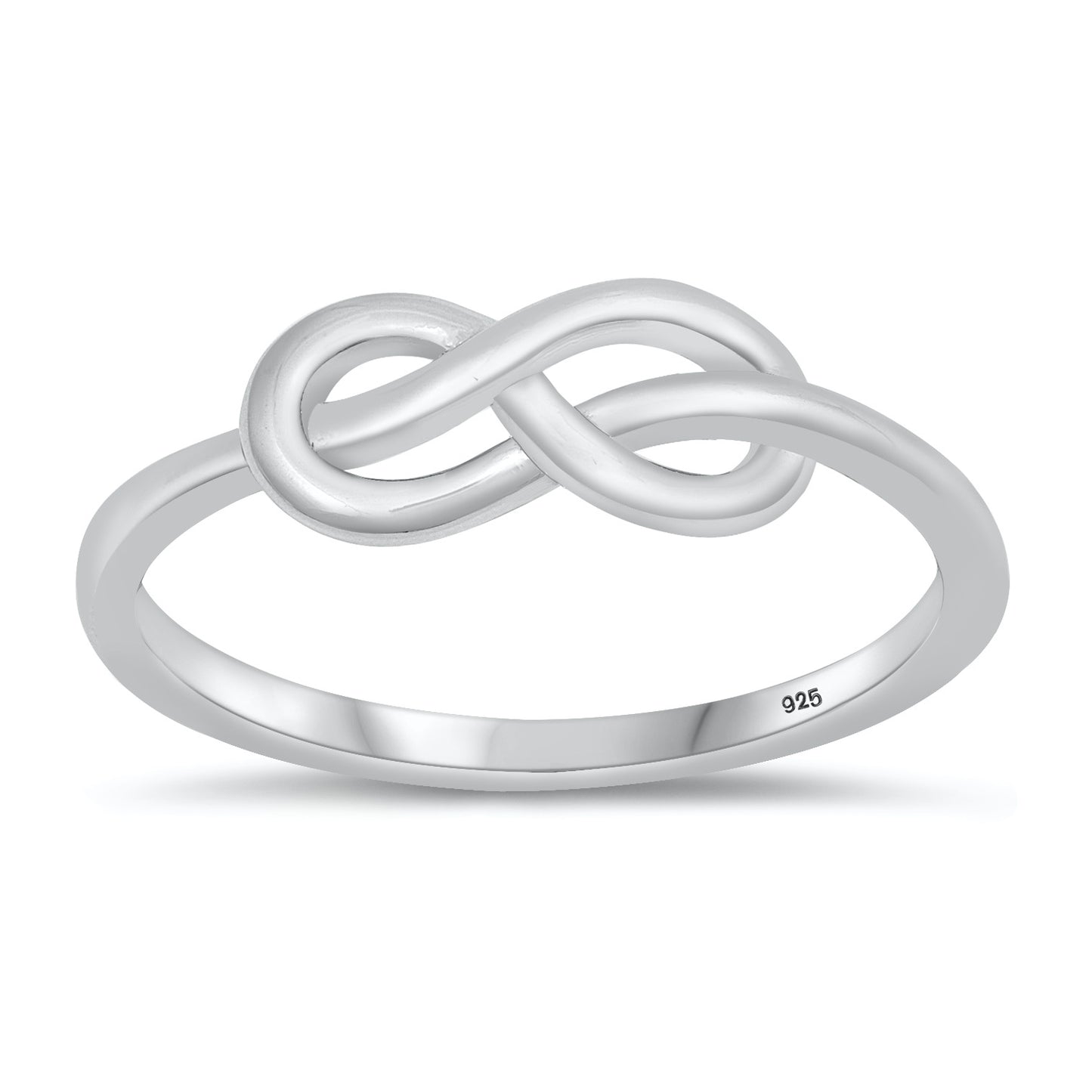 Silver CZ Ring - Infinity Knot