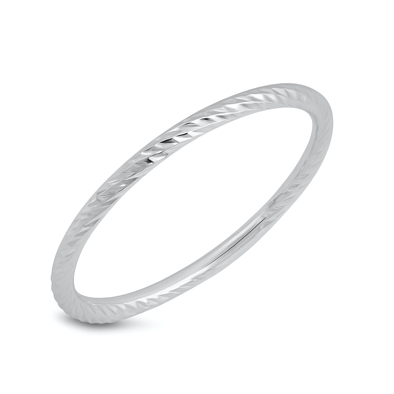 Silver Diamond Cut Band Ring