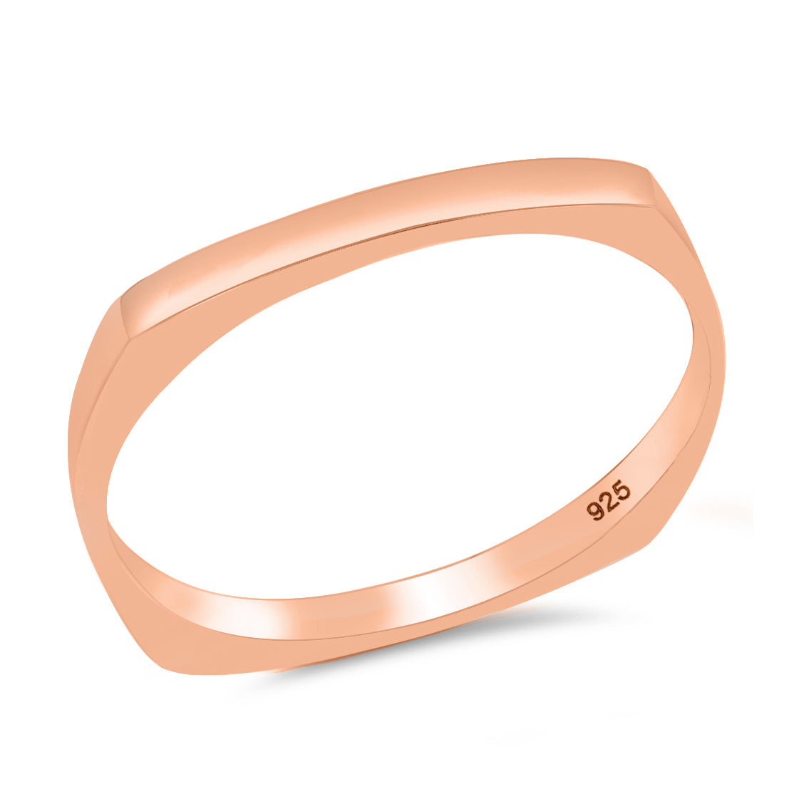 Silver Square Shape Bqnd Ring