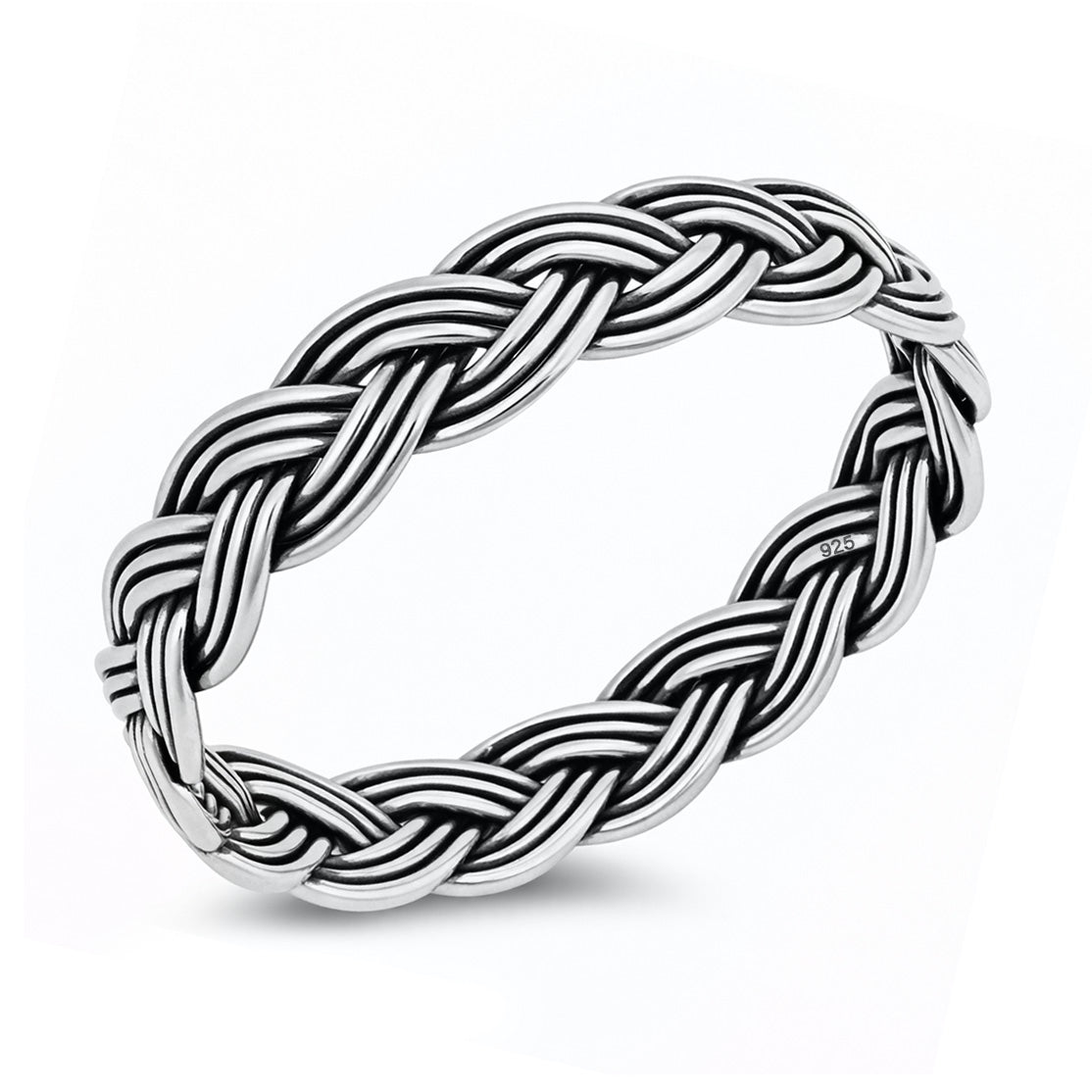 Silver Ring - Braided Rope