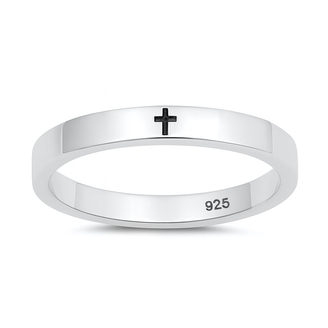 Silver Ring - Little Engraved Cross
