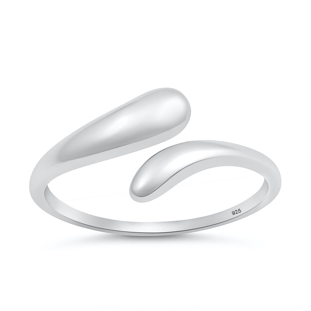 Silver Teardrop Wrap Ring