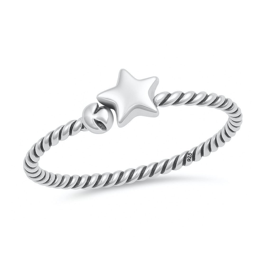 Silver Ring - Star Rope Band