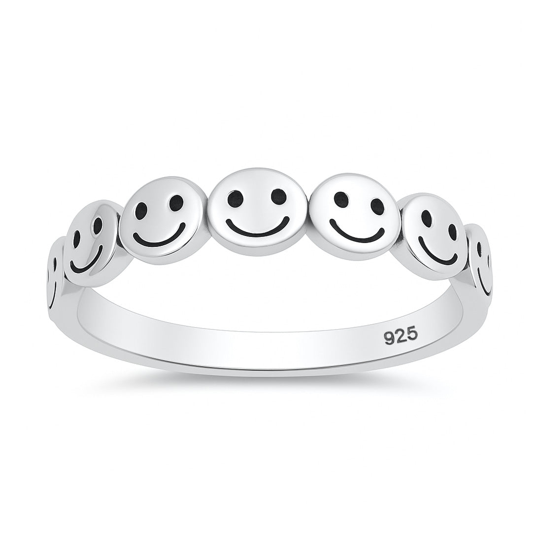 Silver Happy Face Ring