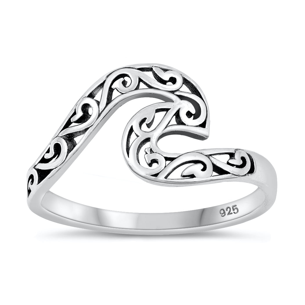 Silver Ring - Filigree Wave