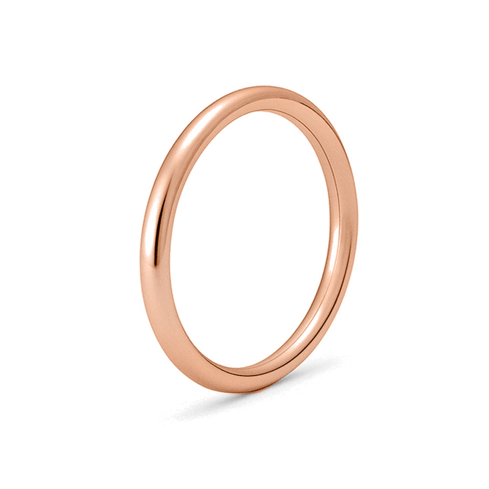Silver Rounded Band Ring - 2mm
