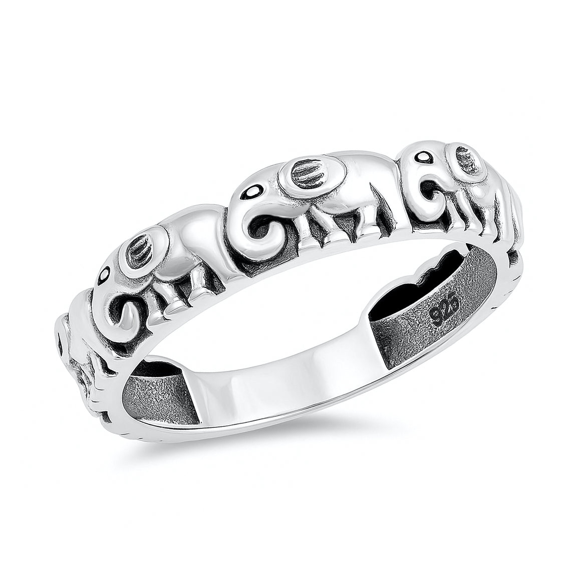 Silver Ring - Elephants
