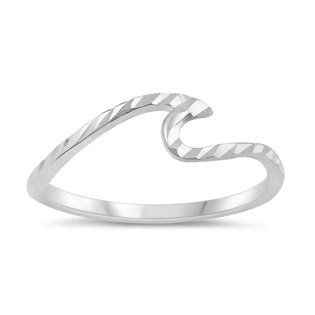 Silver Ring - Diamond Cut Wave