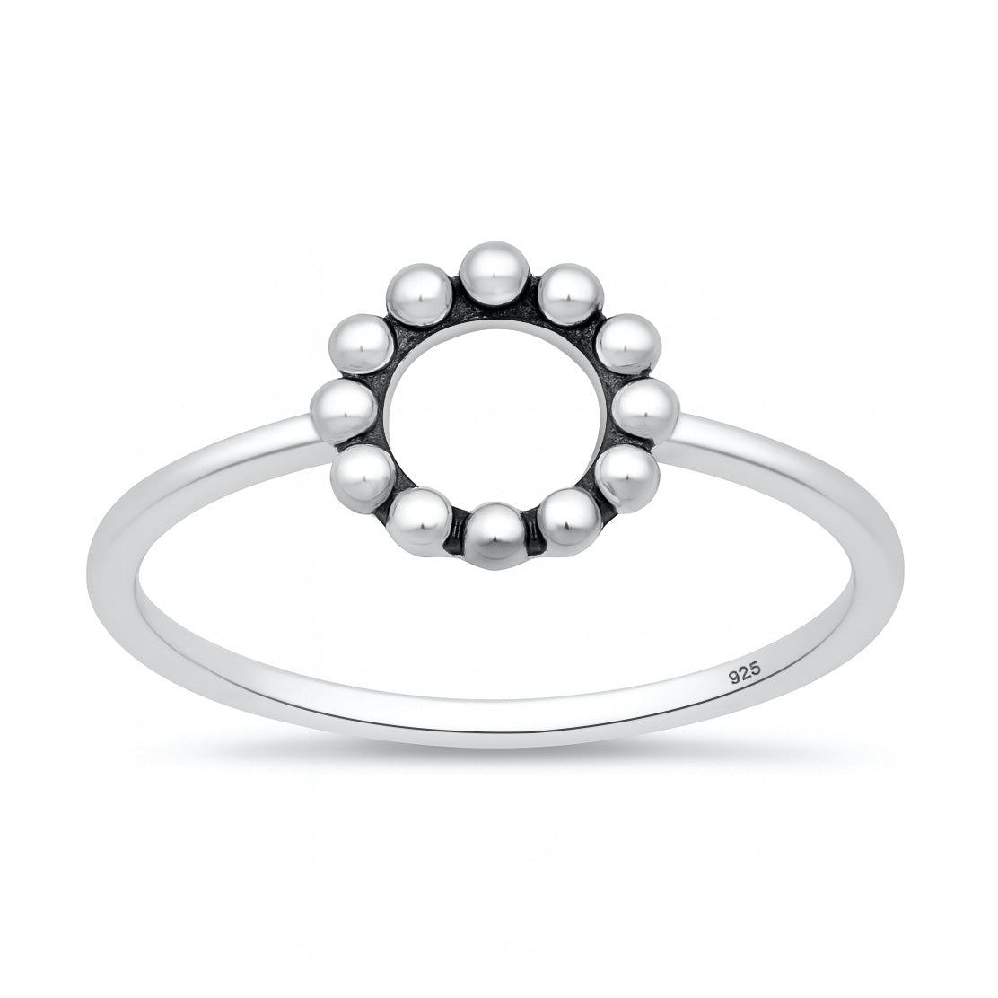 Silver Circle Bead Ring
