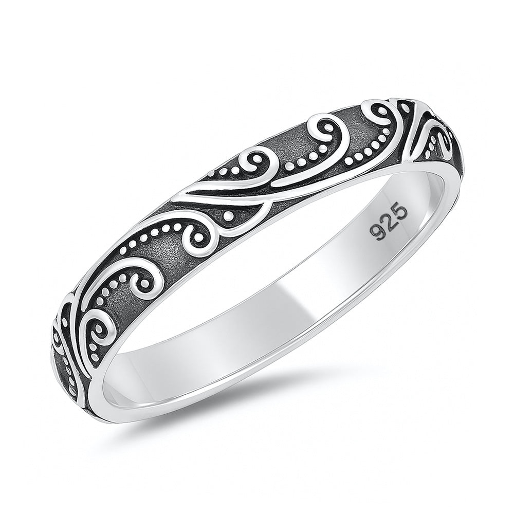Silver Swirk Filigree Band Ring