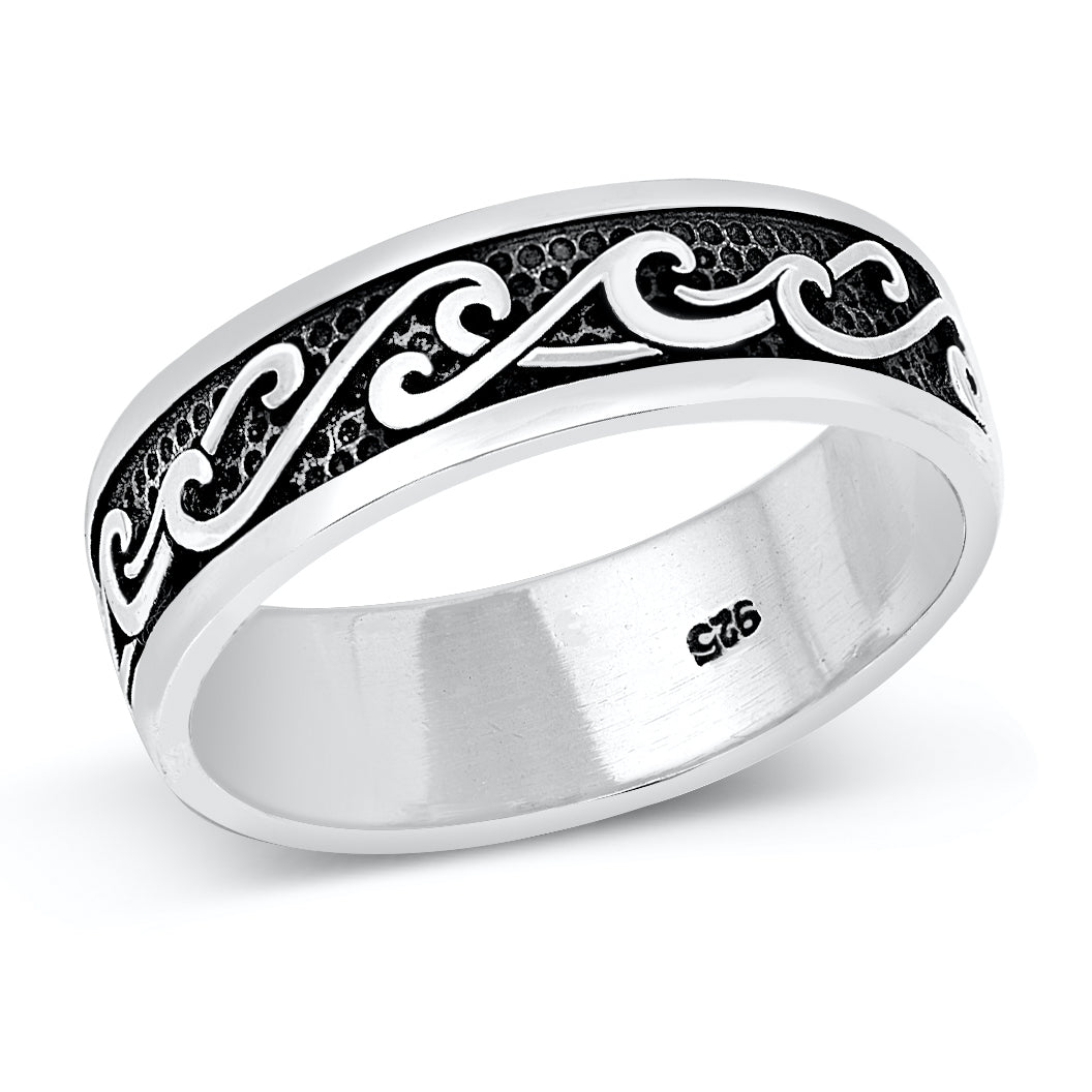 Silver Ring - Wave Band