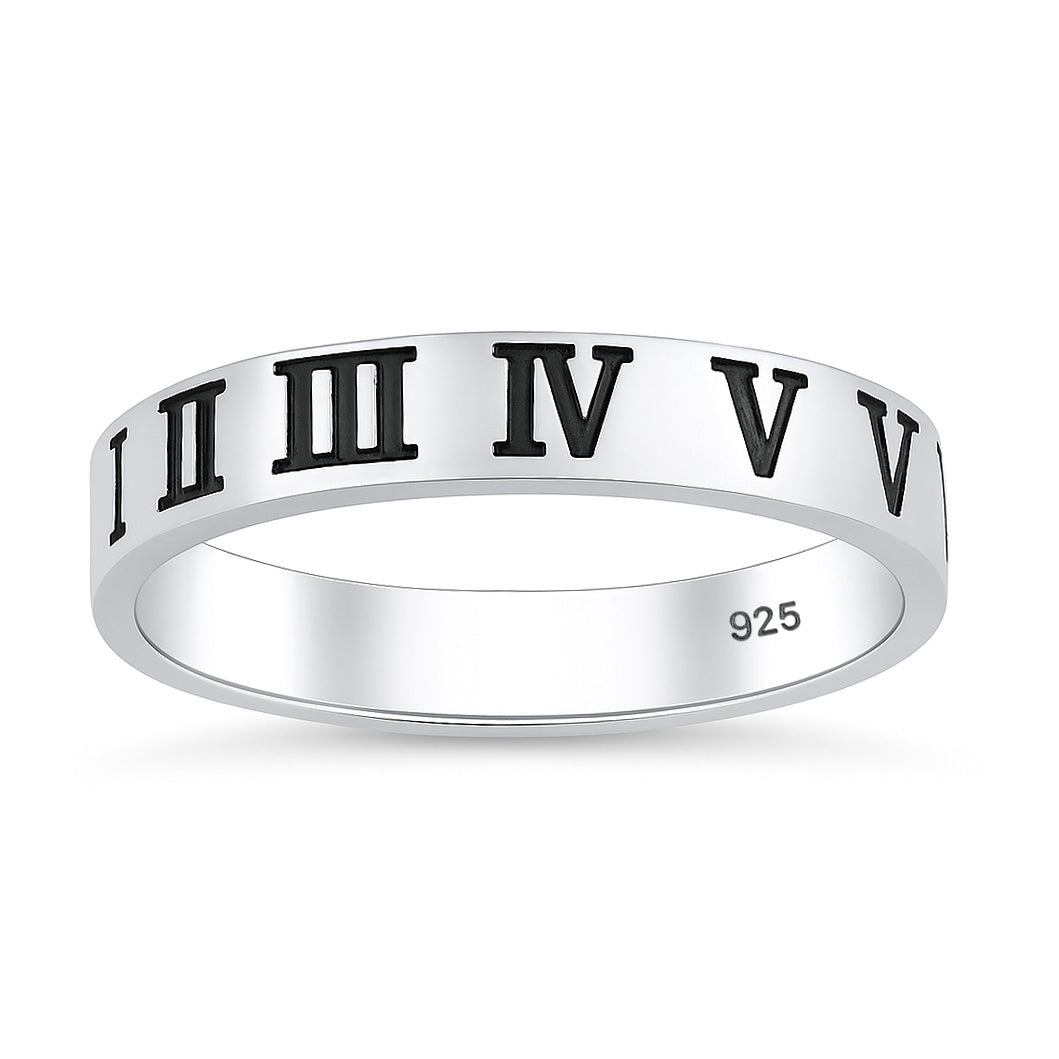 Silver Ring - Roman Numeral Band