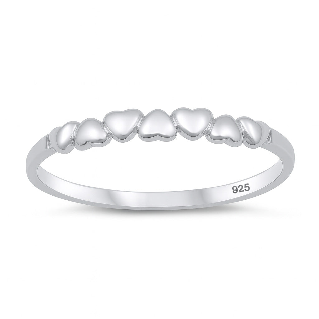 Silver Ring - Mini Hearts