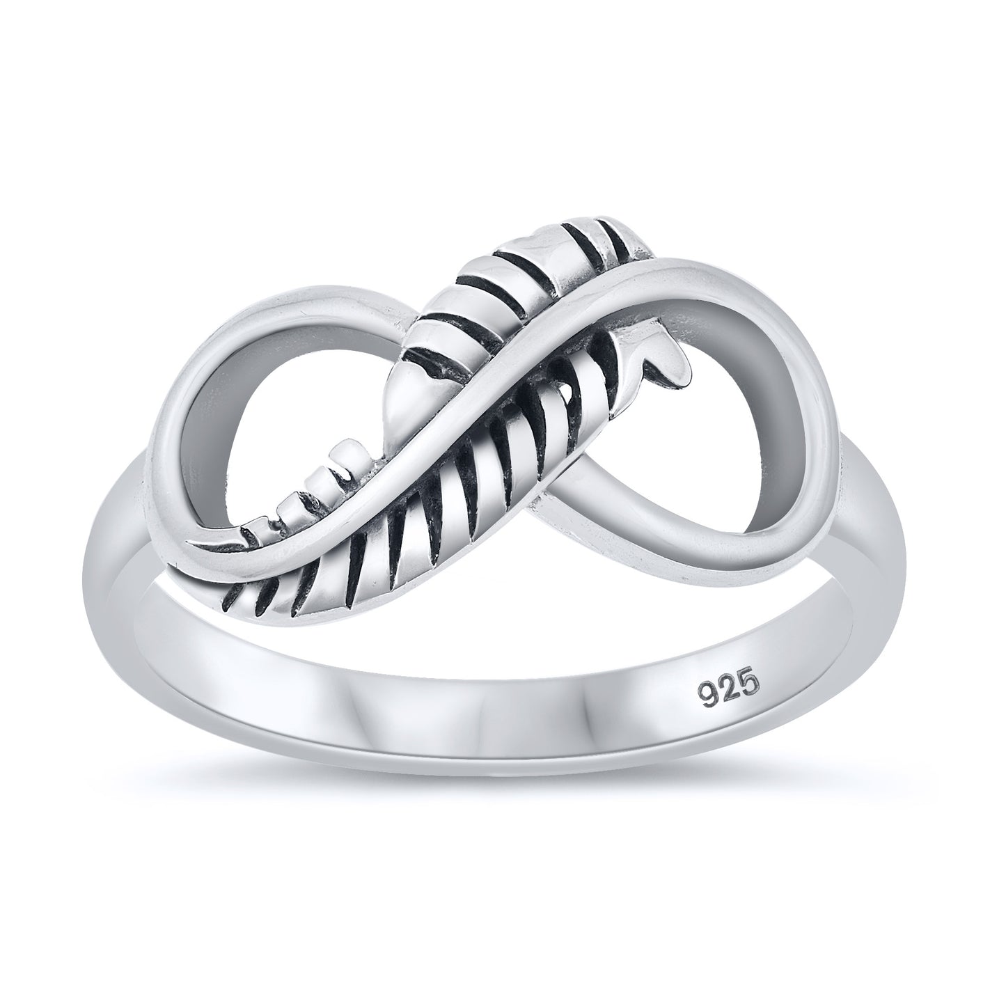 Silver Ring - Feathered Infinity