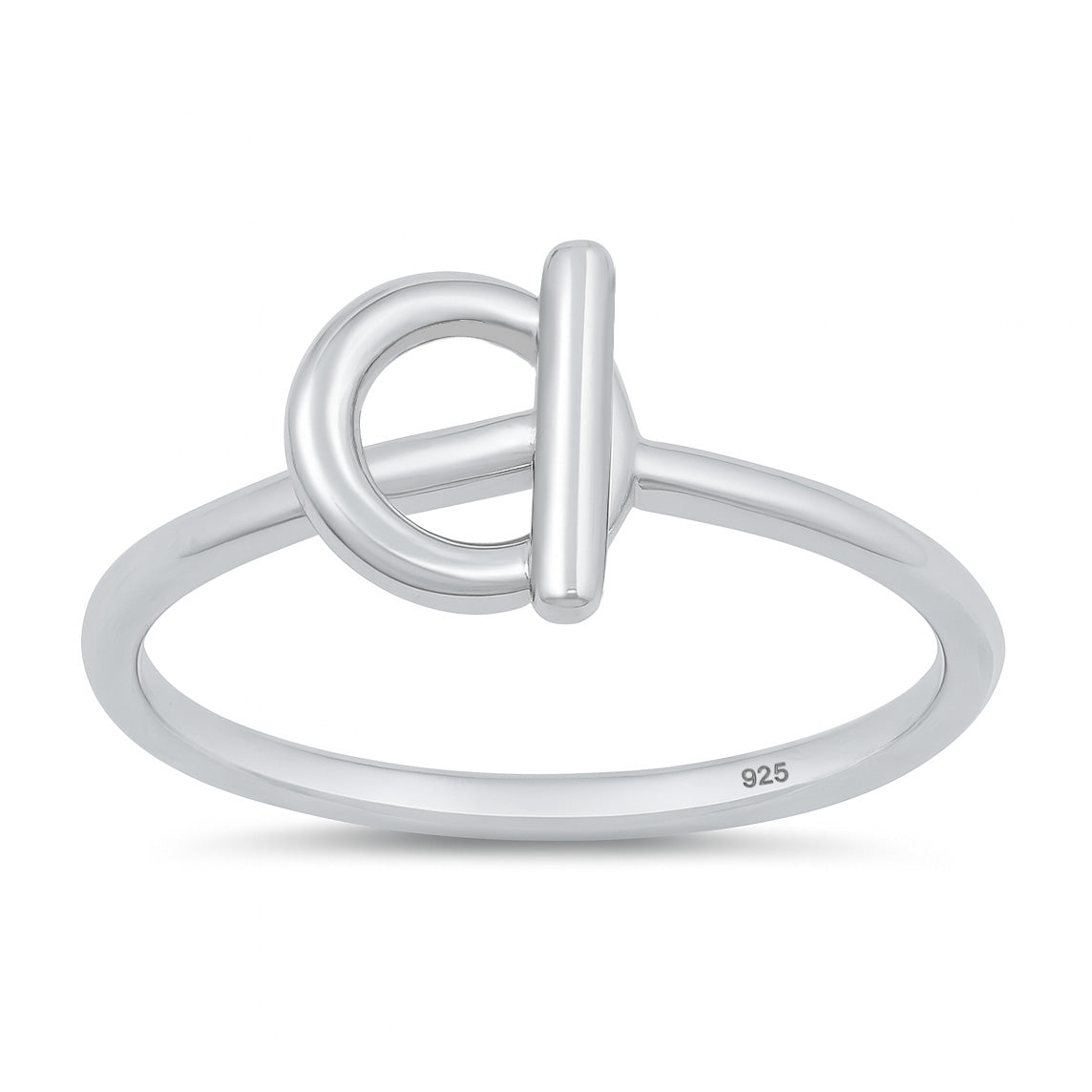 Silver T-Bar Circle Ring