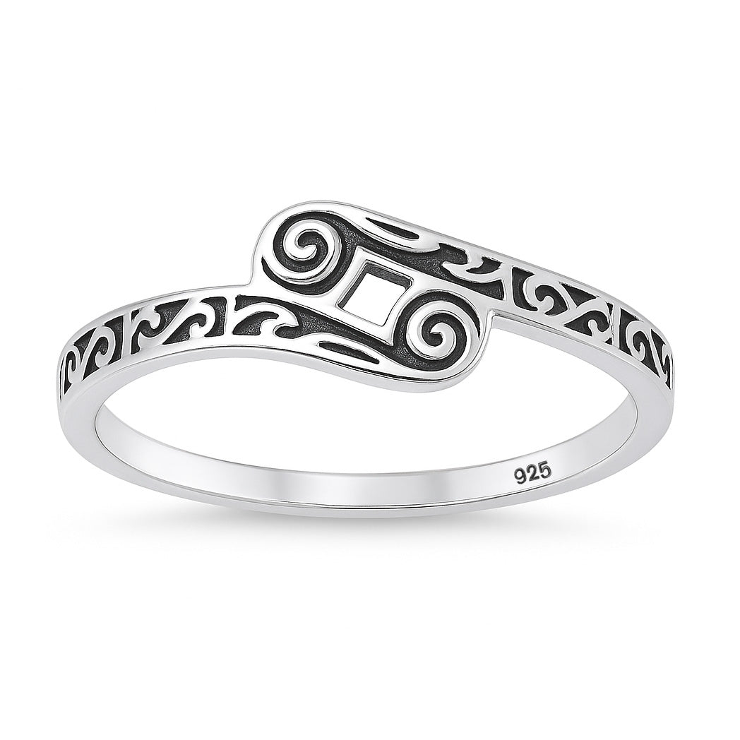 Silver Ring - Ornate Scroll Band