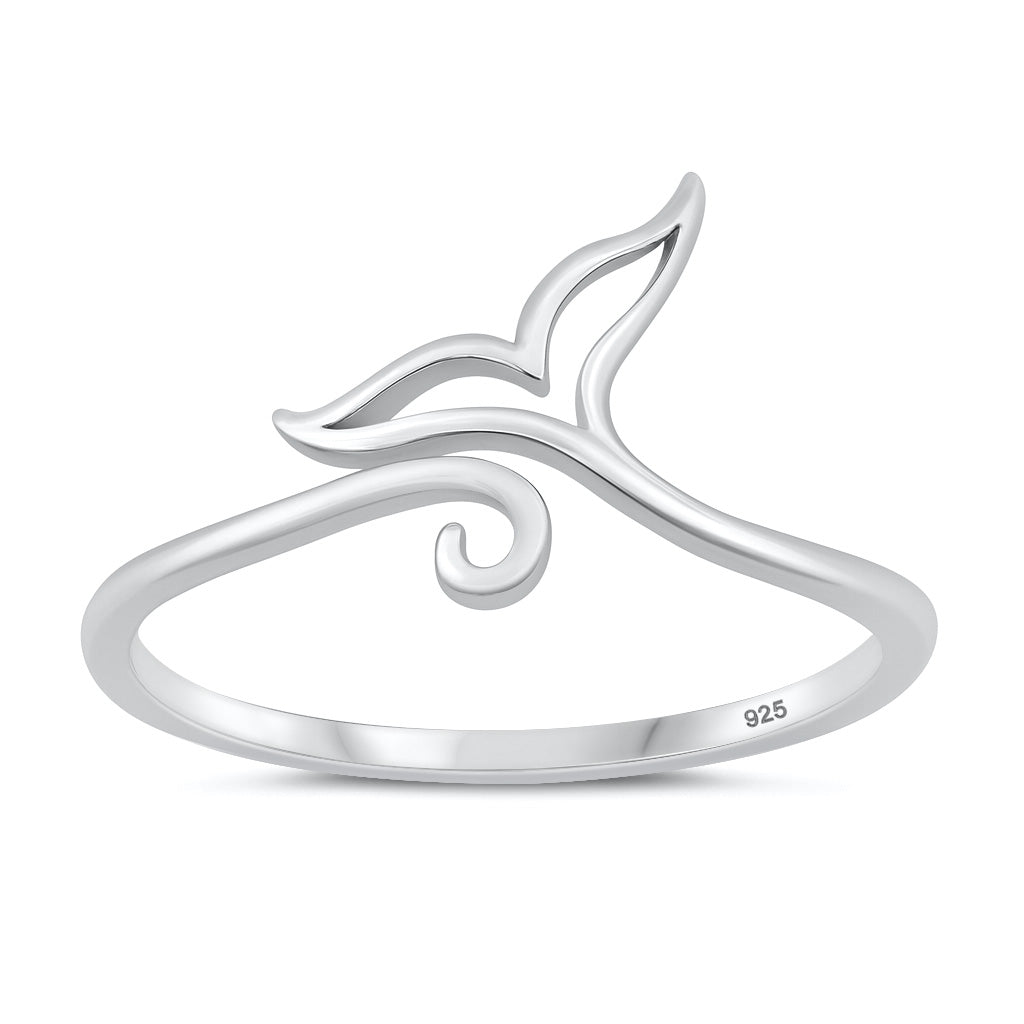 Silver Toe Ring - Whale Tail