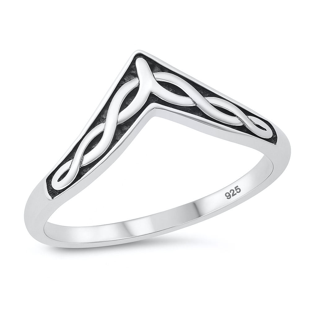 Silver Ring - Celtic V-Shape