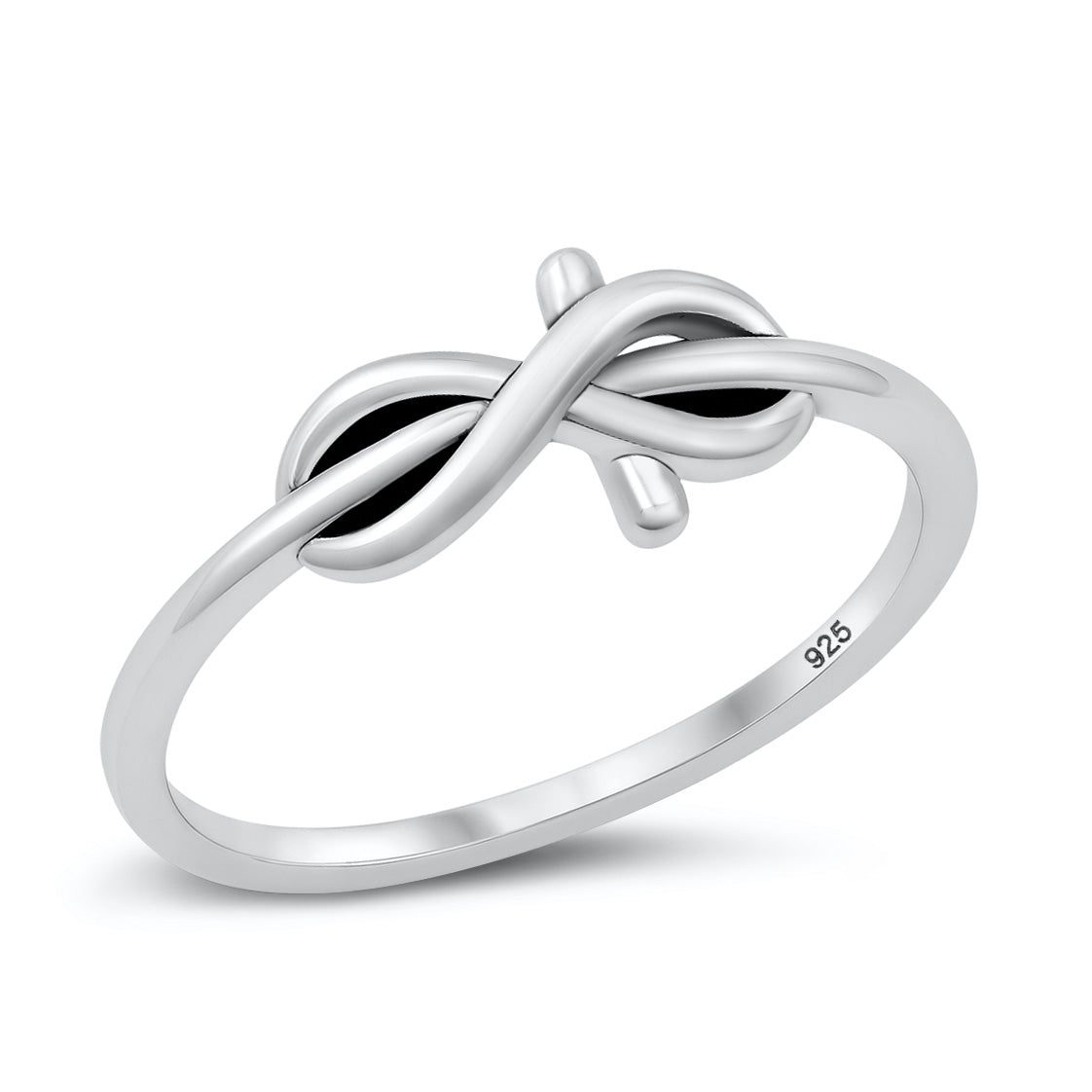 Silver Infinity with cross Ring
