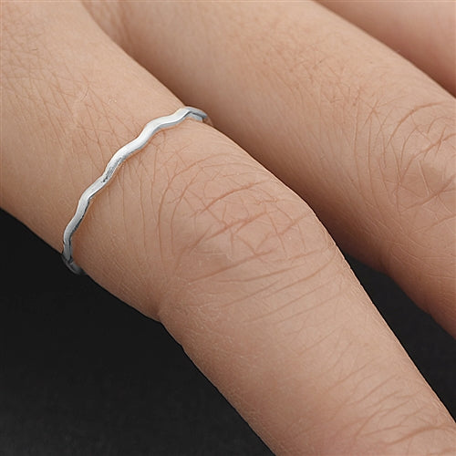 Silver Ring - Wavy Band