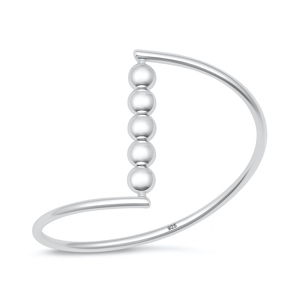 Silver Bead Bar Ring