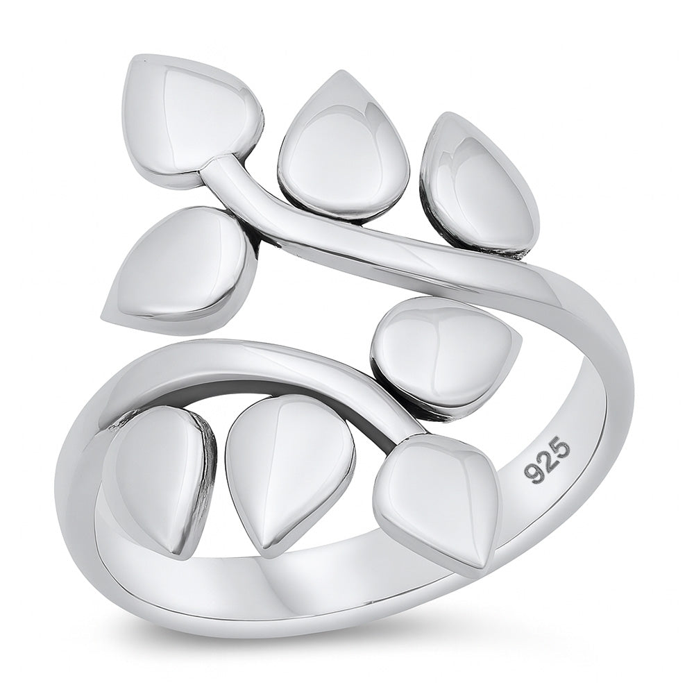 Silver Leaf Branch Ring