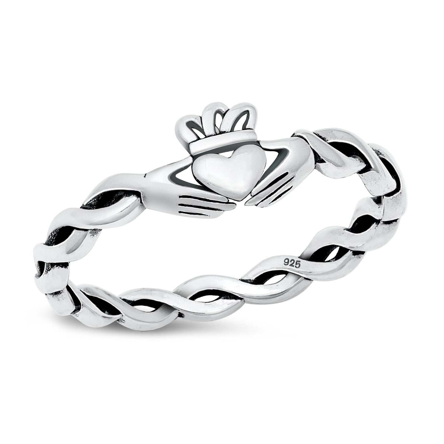 Silver Ring - Rope Claddagh