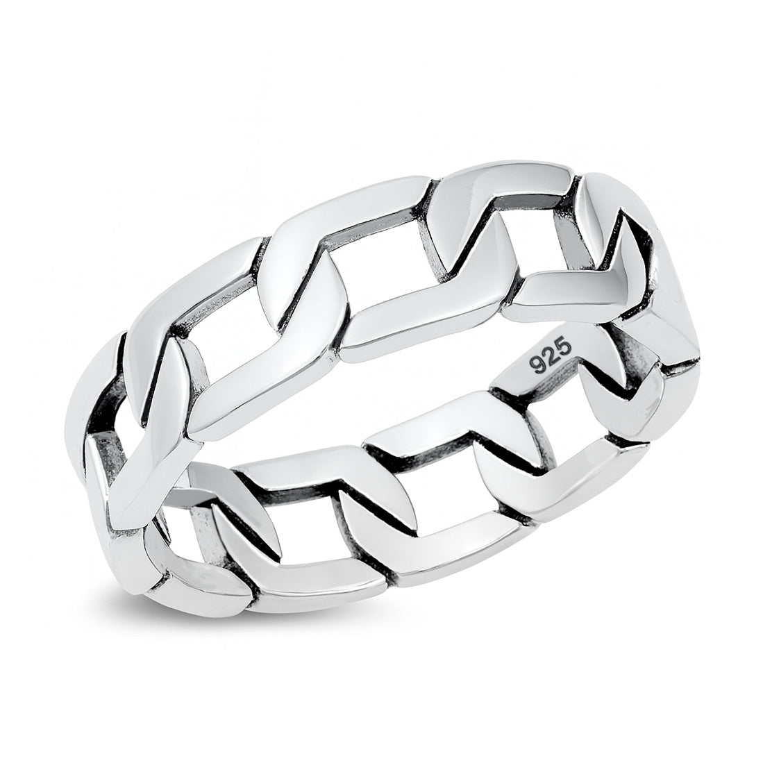 Silver Ring - Link Chain