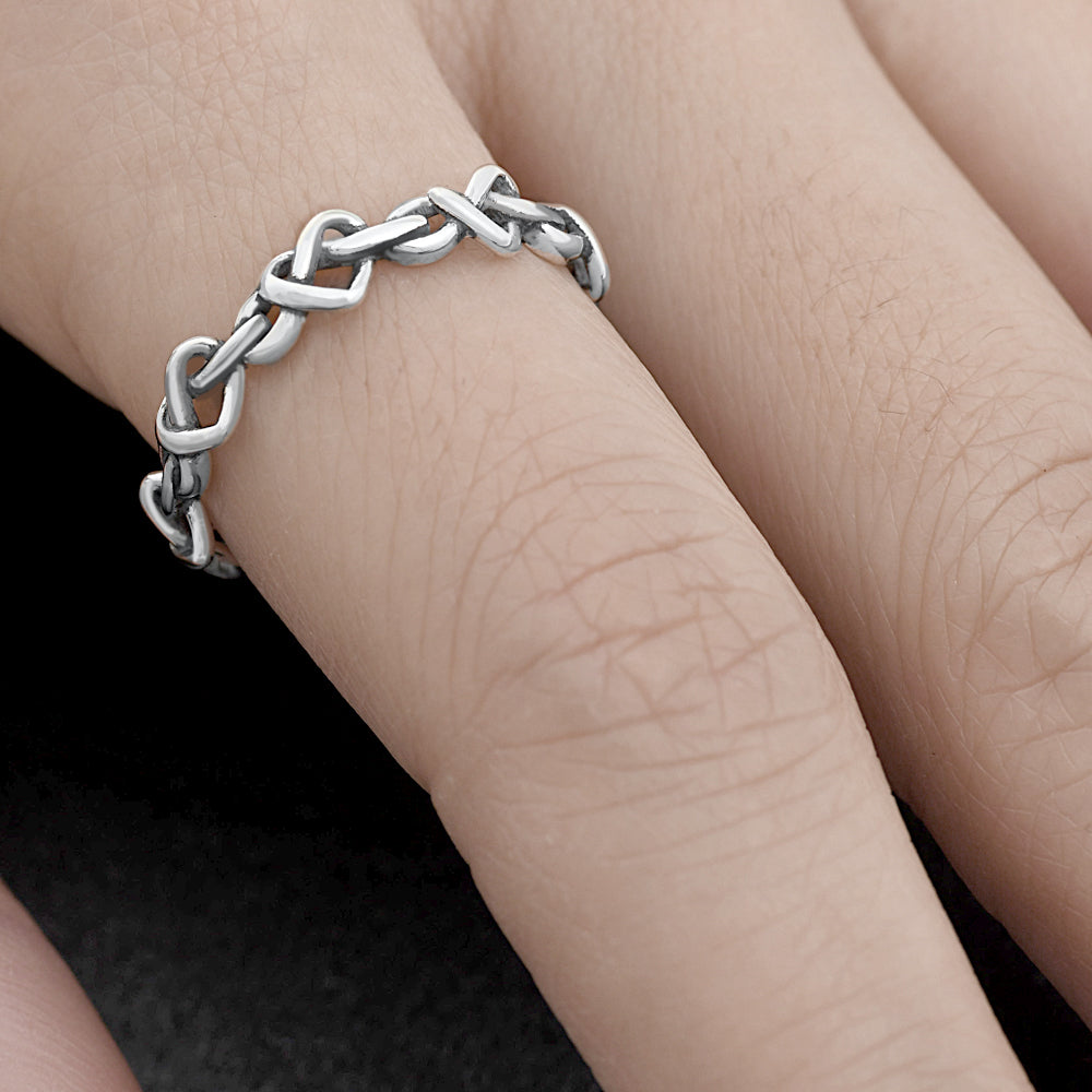 Silver Ring - Heart Knots