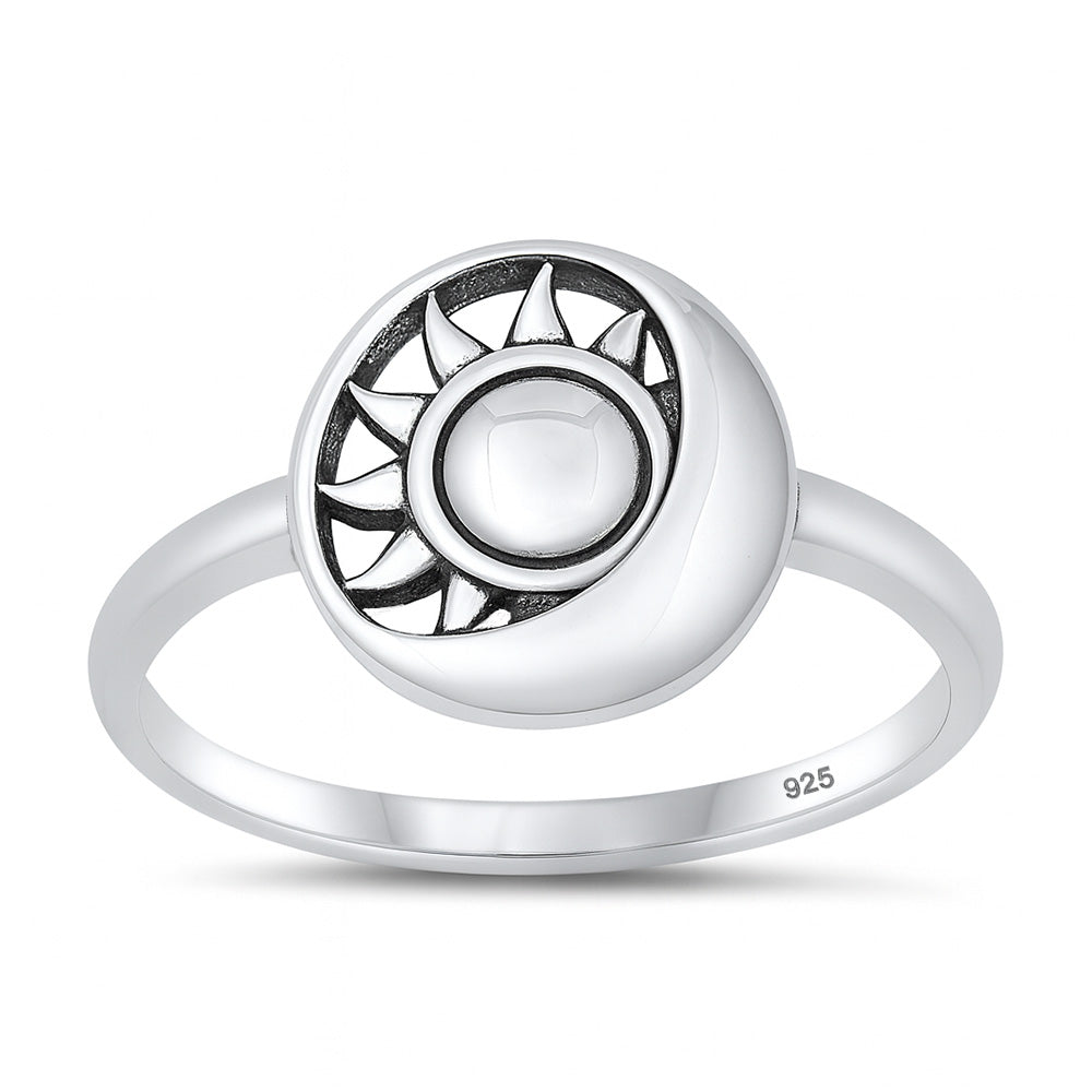Silver Ring - Sun & Moon