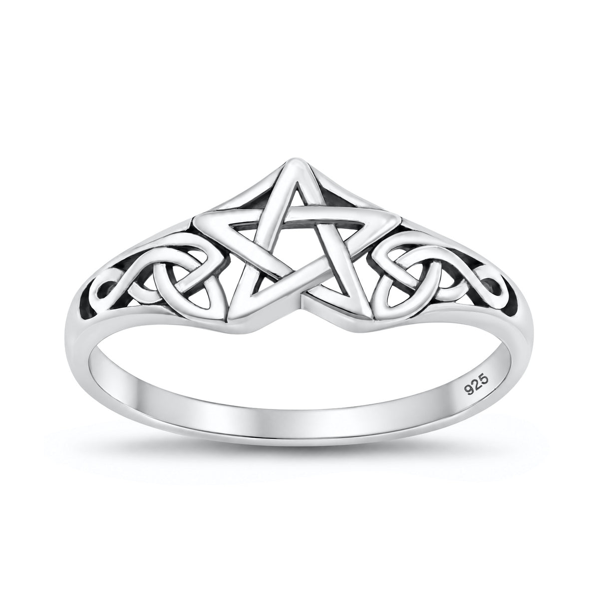 Silver Celtic Star Ring