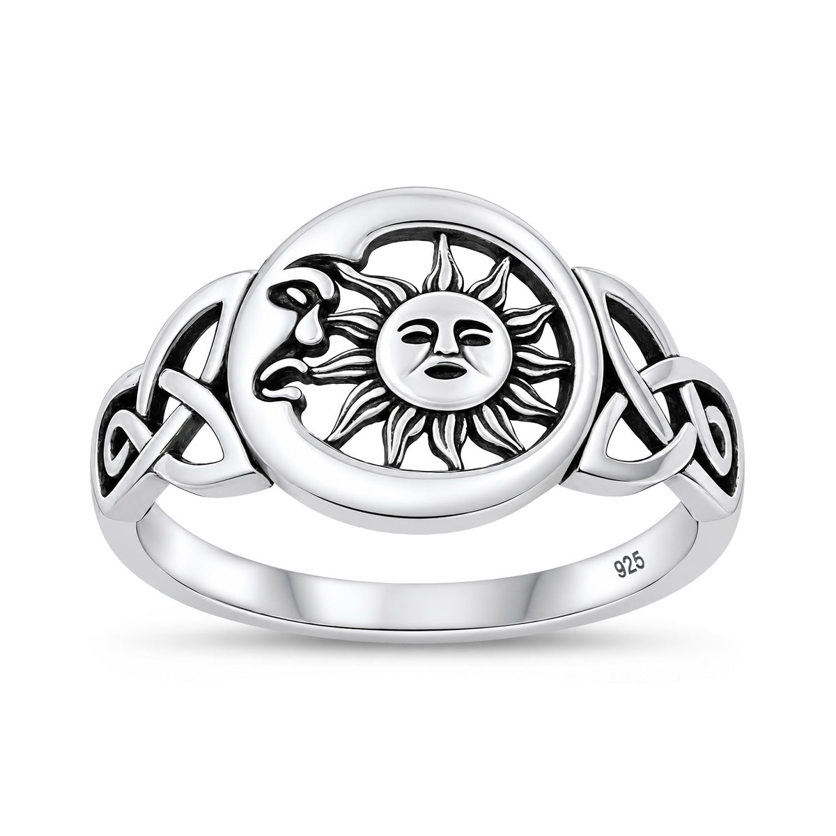 Silver Celtic Moon & Sun Ring