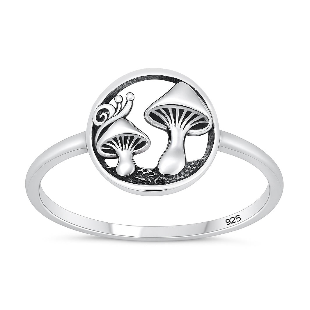 Silver Ring - Mushrooms