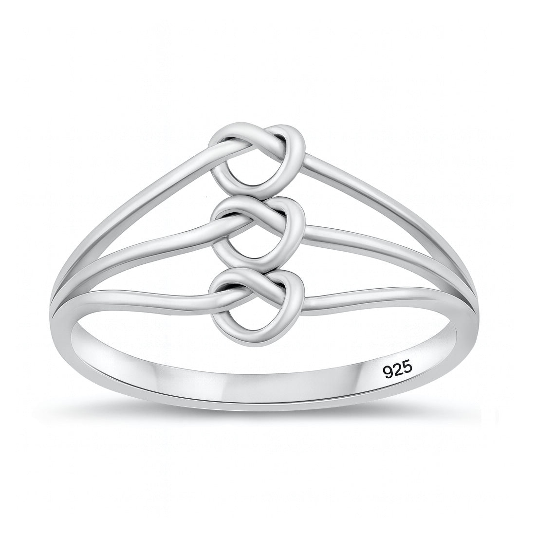 Silver Triple Love Knot Ring