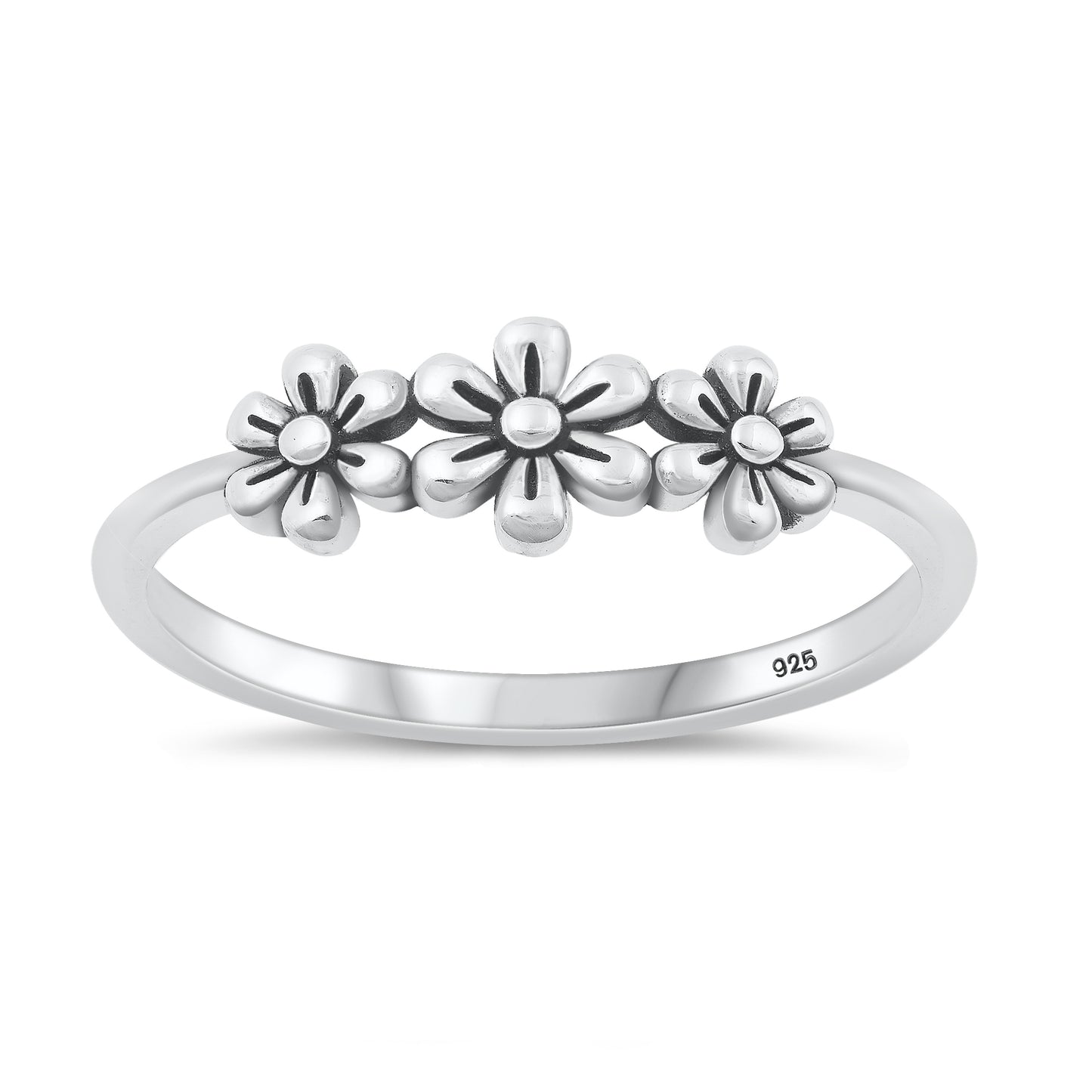 Silver Ring - Flowers