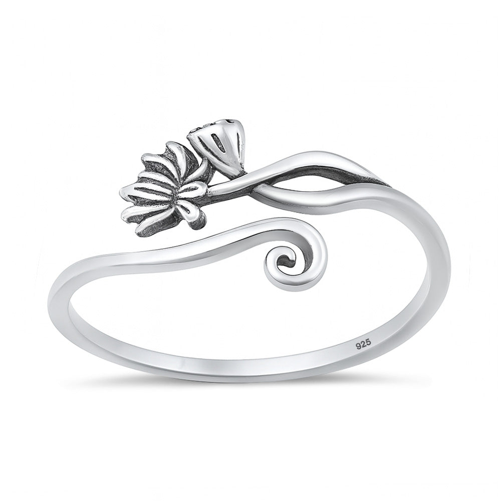 Silver Ring - Flowers
