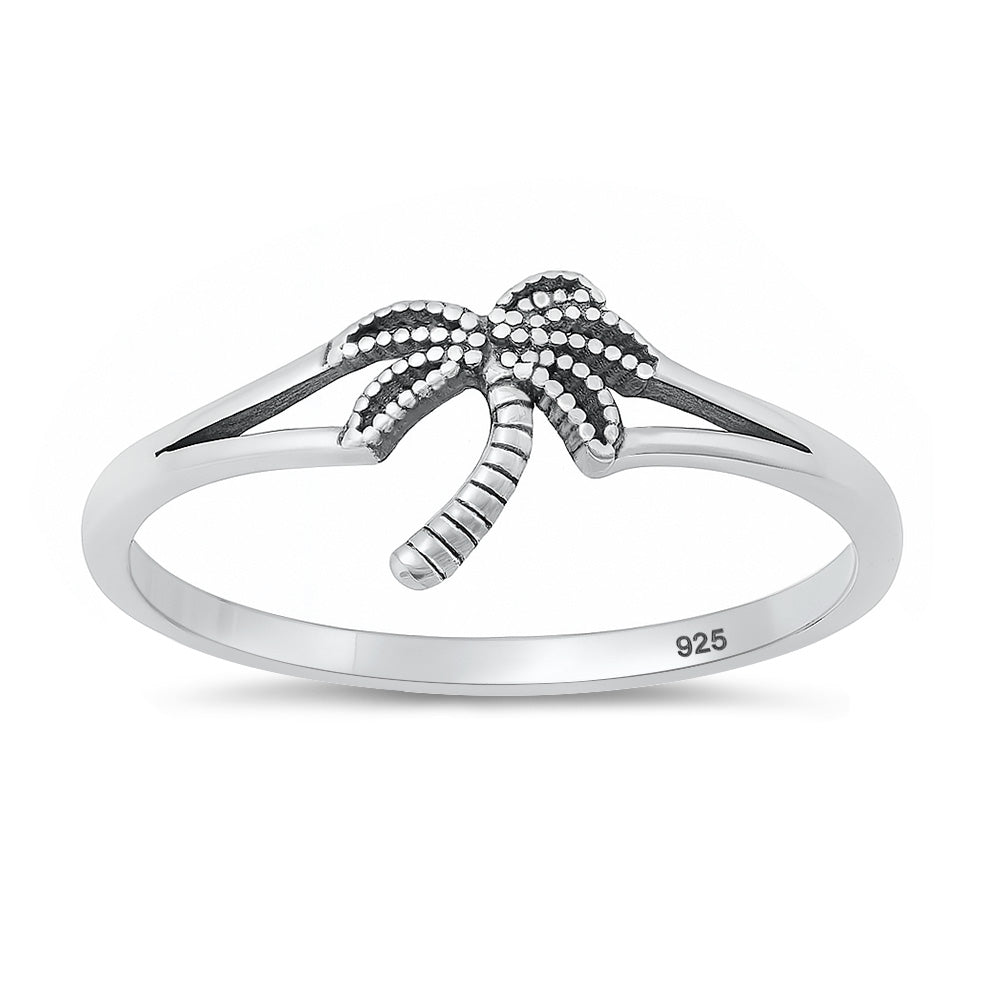 Silver Ring - Palm Tree
