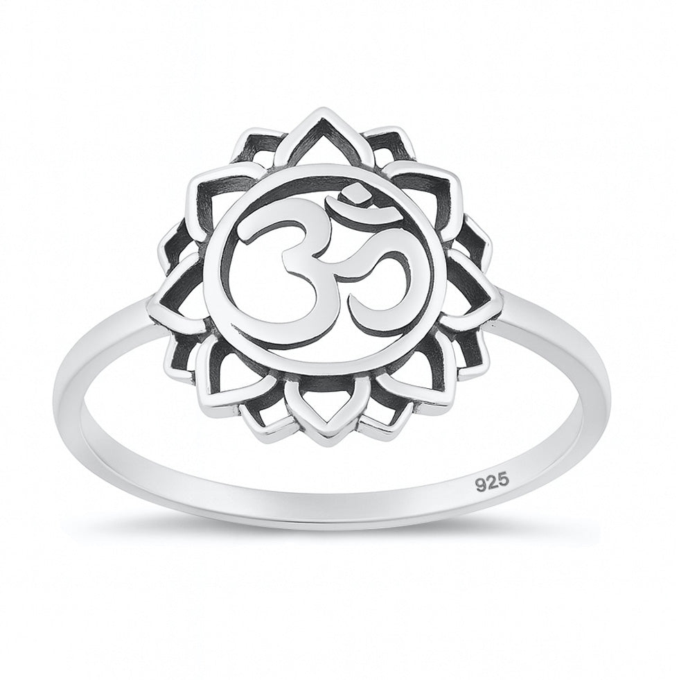 Silver Ring - Om in Mandala