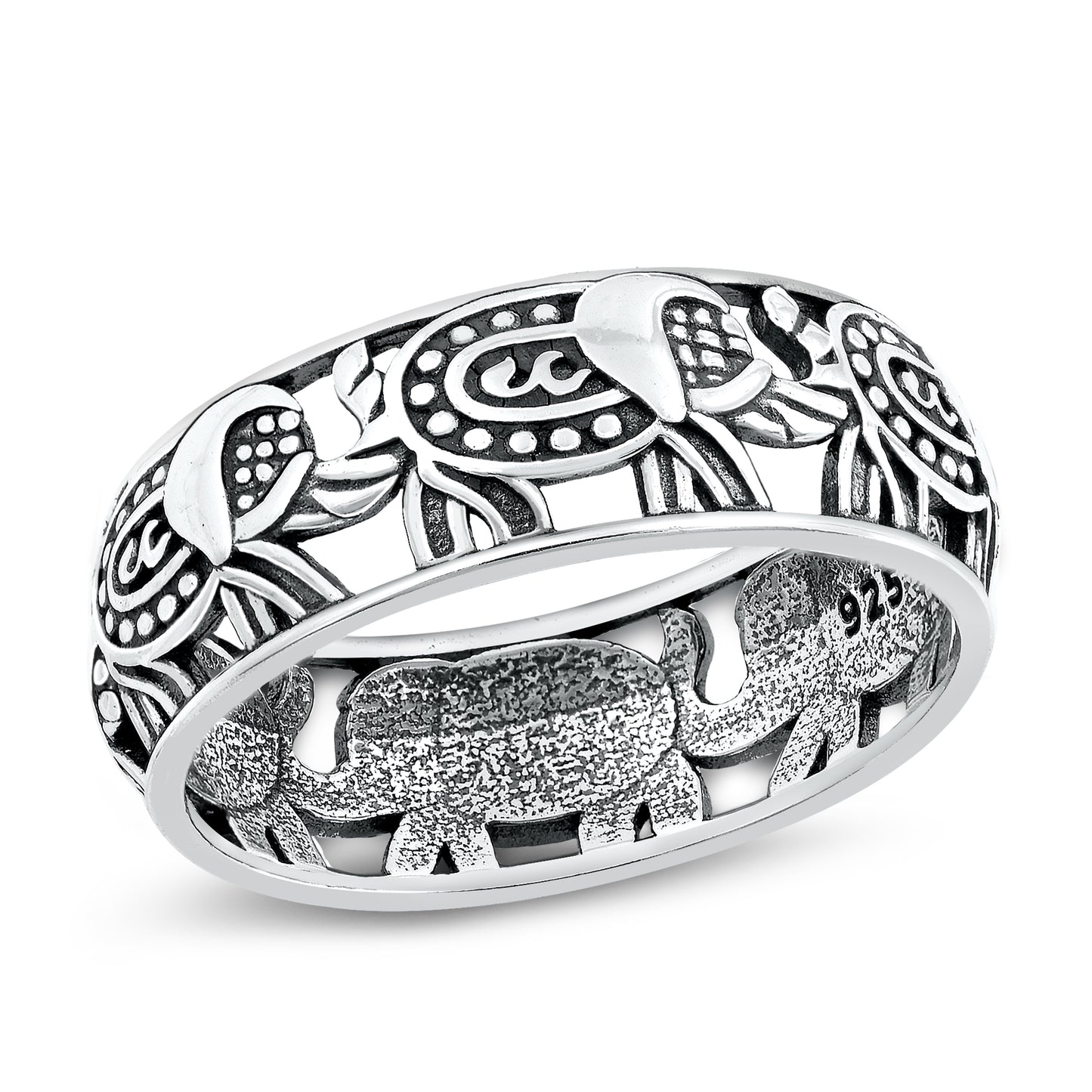 Silver Ring - Elephants