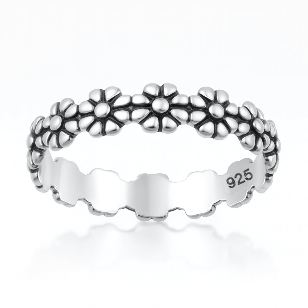 Silver Ring - Daisy Flower Band
