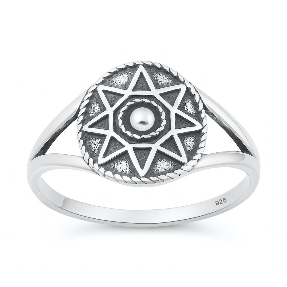 Silver Ring - Star Pattern